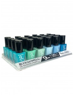 Pack de 24 Vernis à ongles Effet Gel "Bleu/Vert Pastel" - D'DONNA