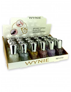 Pack de 24 Vernis à ongles Sechage Rápide Pailleté - Wynie