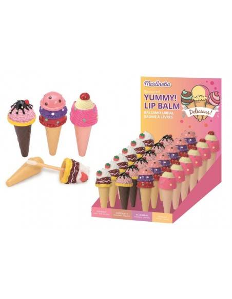 PACK DE 24 LIP BALM YUMMY ICE CREAM (1,38€ U) - MARTINELIA